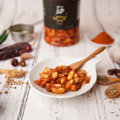 Garlic Achar – Traditional Garlic Pickle served in bowl