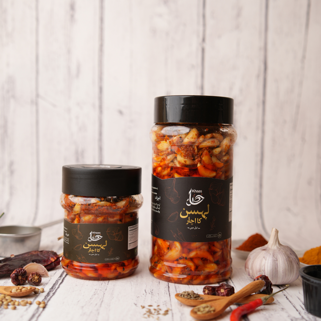 Garlic Achar – Traditional Garlic Pickle in jar 500g & 1 kg