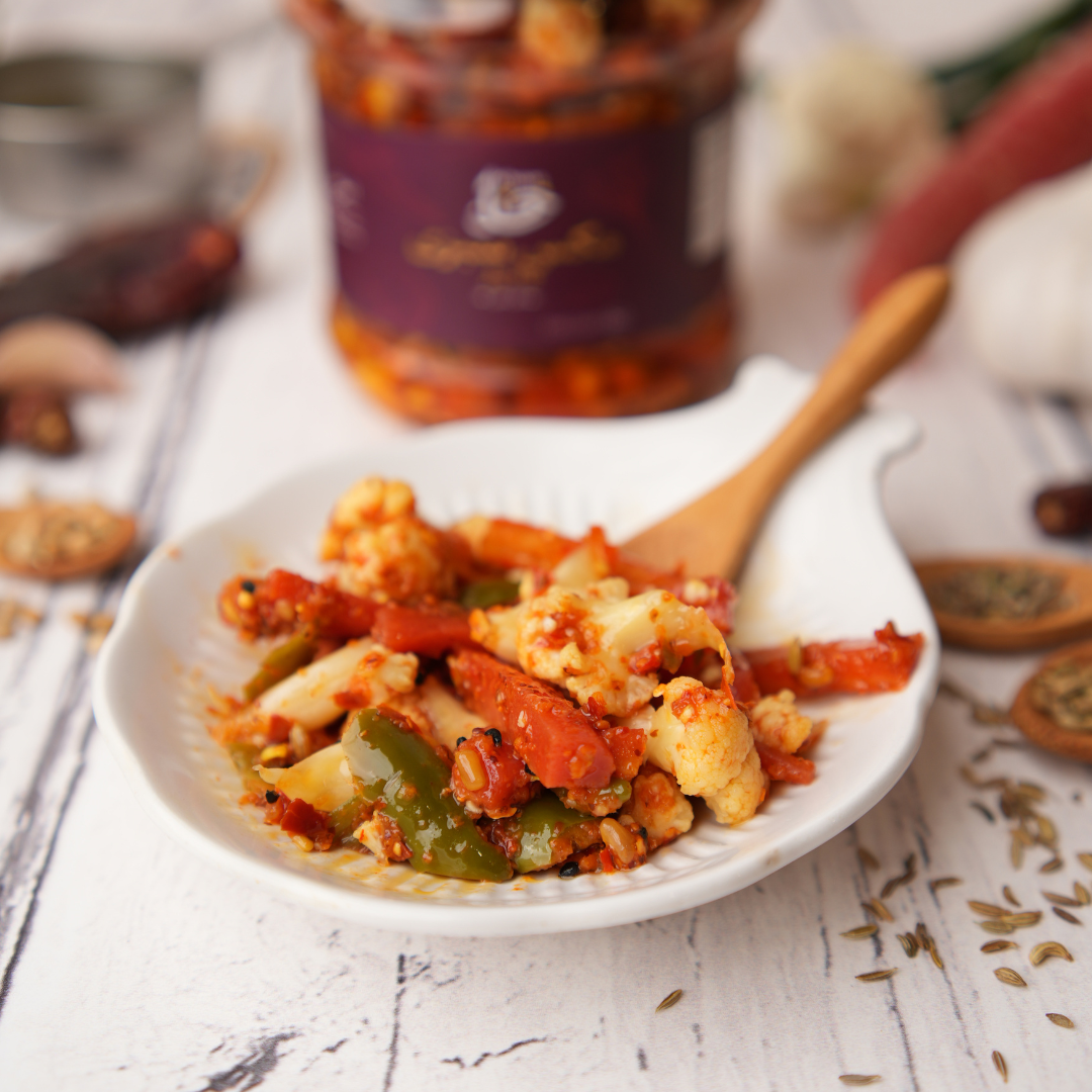 Mix Vegetable Achar – Traditional Mix Vegetable Pickle served in bowl