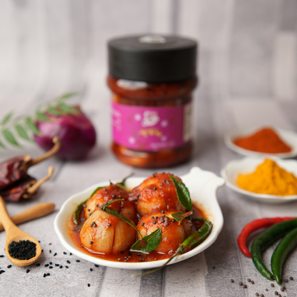 Onion Achar – Traditional Onion Pickle served in jar